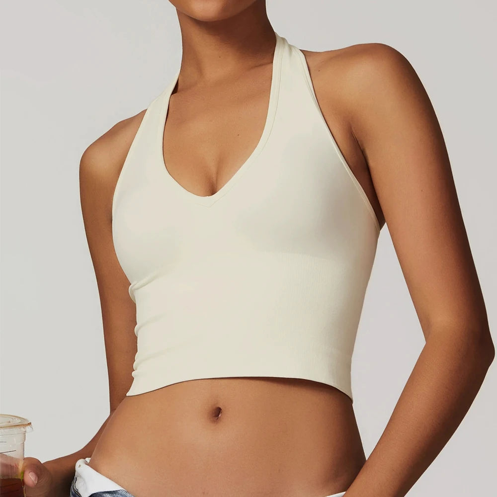 Sexy Seamless Sports Bras Halter Yoga Bra Women Fitness Gym Top Shockproof Running Workout Fast Dry Underwear Female Yoga Vest