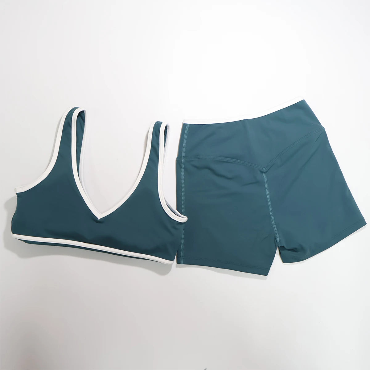 New Summer Women's Fashion Yoga Sports Bra Set (2-Piece) with Fitness Yoga Outfit Color-Blocked Fitness Two-Piece Set Female