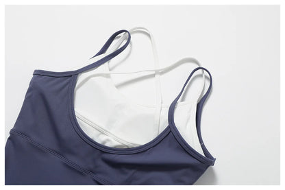 Color Blocked Jumpsuit Gym Set Women Yoga Suit Back Cross Sportswear Women Sports Jumpsuit Fitness Rompers Workout Bodysuits