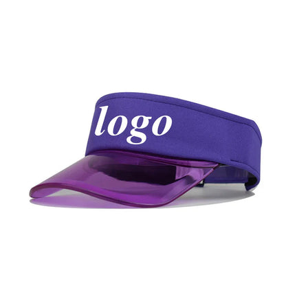 Custom Logo Acrylic Empty Top Hat For Women Men Fashion Transparent Sun Hat Breathable Adjustable Tennis Golf Running Sports Cap