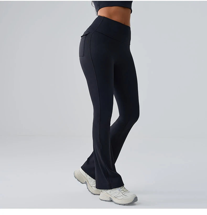 Flares Leggings Women Bell-bottoms Sports Yoga Leggings High Waist Tights Scrunch Butt Yoga Flares Pants Push Up Gym Leggings
