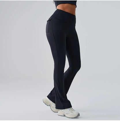 Flares Leggings Women Bell-bottoms Sports Yoga Leggings High Waist Tights Scrunch Butt Yoga Flares Pants Push Up Gym Leggings