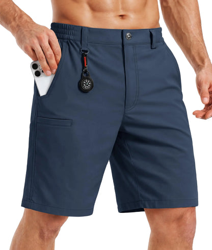TACVASEN Men's Hiking Cargo Shorts Quick Dry Water-Resistant Lightweight Tactical Outdoor Work Casual Shorts with 8 Pockets