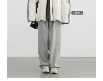 CHIC VEN Women's Pant Streetwear Solid Loose New Drawstring Sports Casual Trousers High Waisted Pants Autumn Winter 2025