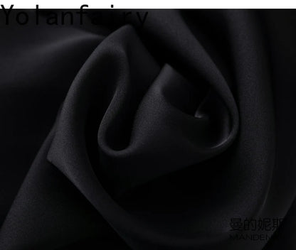 YOLANFAIRY 19momme 93% Mulberry Silk Spaghetti Strap Dress for Women Elegant Mid-length Sexy Real Silk Summer Dresses Woman 원피스