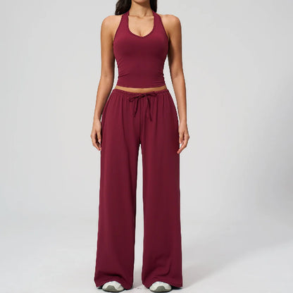2/3PCS Fitness Suit Women Deep V Yoga Bra Flared pants Sports Suit Gym Tracksuits Female High Waist Bell Bottom Athletic Wear