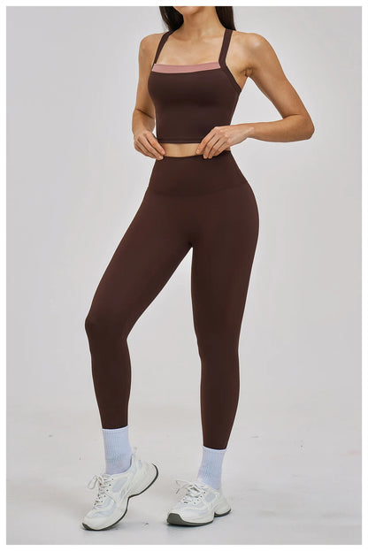 Women Gym Tracksuit Yoga Suit Sports Outfits High Waist Leggings Workout Clothes Female Fitness Running Suit Push Up Sportswear