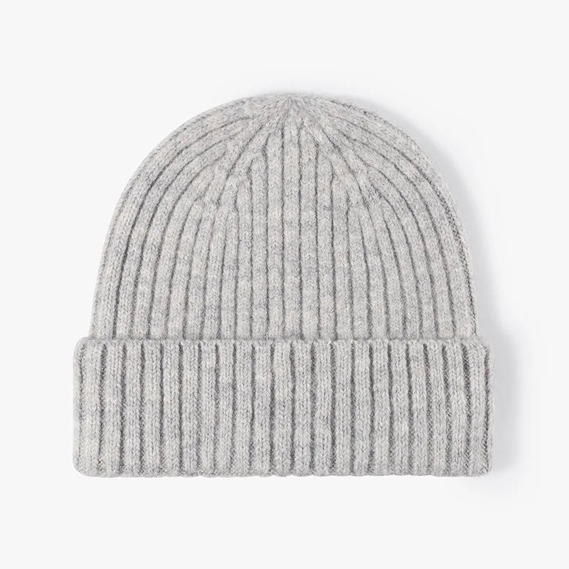 2025 New Versatile Unisex Beanie Plain Wool Thickened Earflap Anti-Static Warm Outdoor Daily Knit Hat