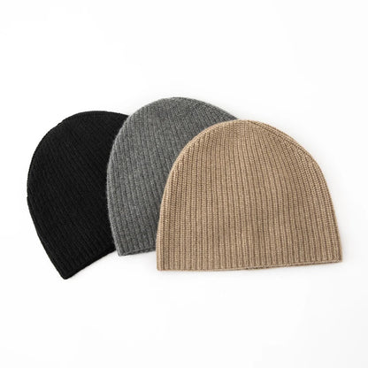 DjzDsm New Autumn/Winter Men's High-end 100% Goat Cashmere Pullover Hat With Elastic Knitted Warm Hat