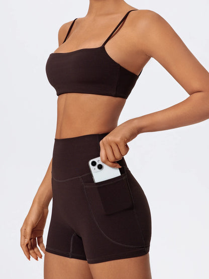 Summer Women Two Piece Gym Workout Set Female Bra Yoga Sets 2ps Shorts Fitness Wear Women Quick-Dry Camisole Sports Bra Suits