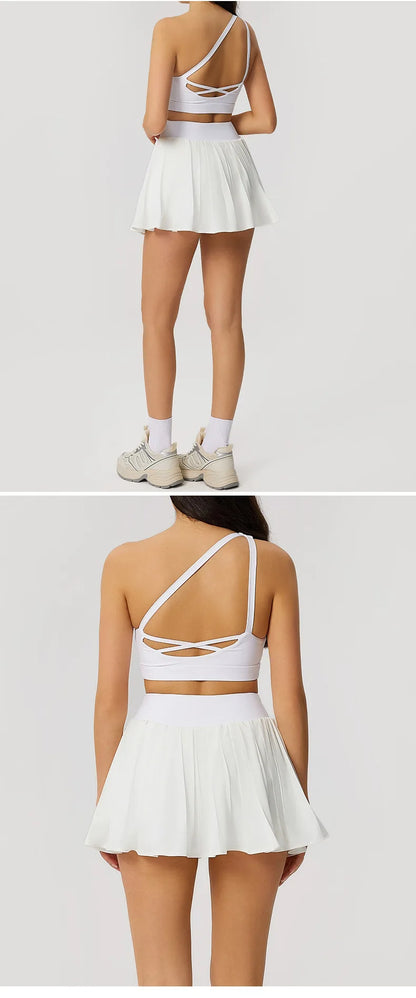 Yoga Set 2PCS Women Gym Skirt Sport Bra Brassiere Workout Tops for Women Yoga Clothes Fitness Leggings Gym Set Push Up Yoga Sets
