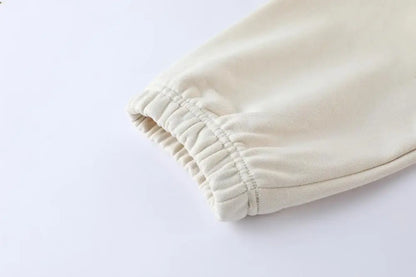 530GSM 100% Cotton French Terry High-end Heavy Weight New Fashion Pullover Winter Hoodies Pants Casual Thick Jogger Tracksuit