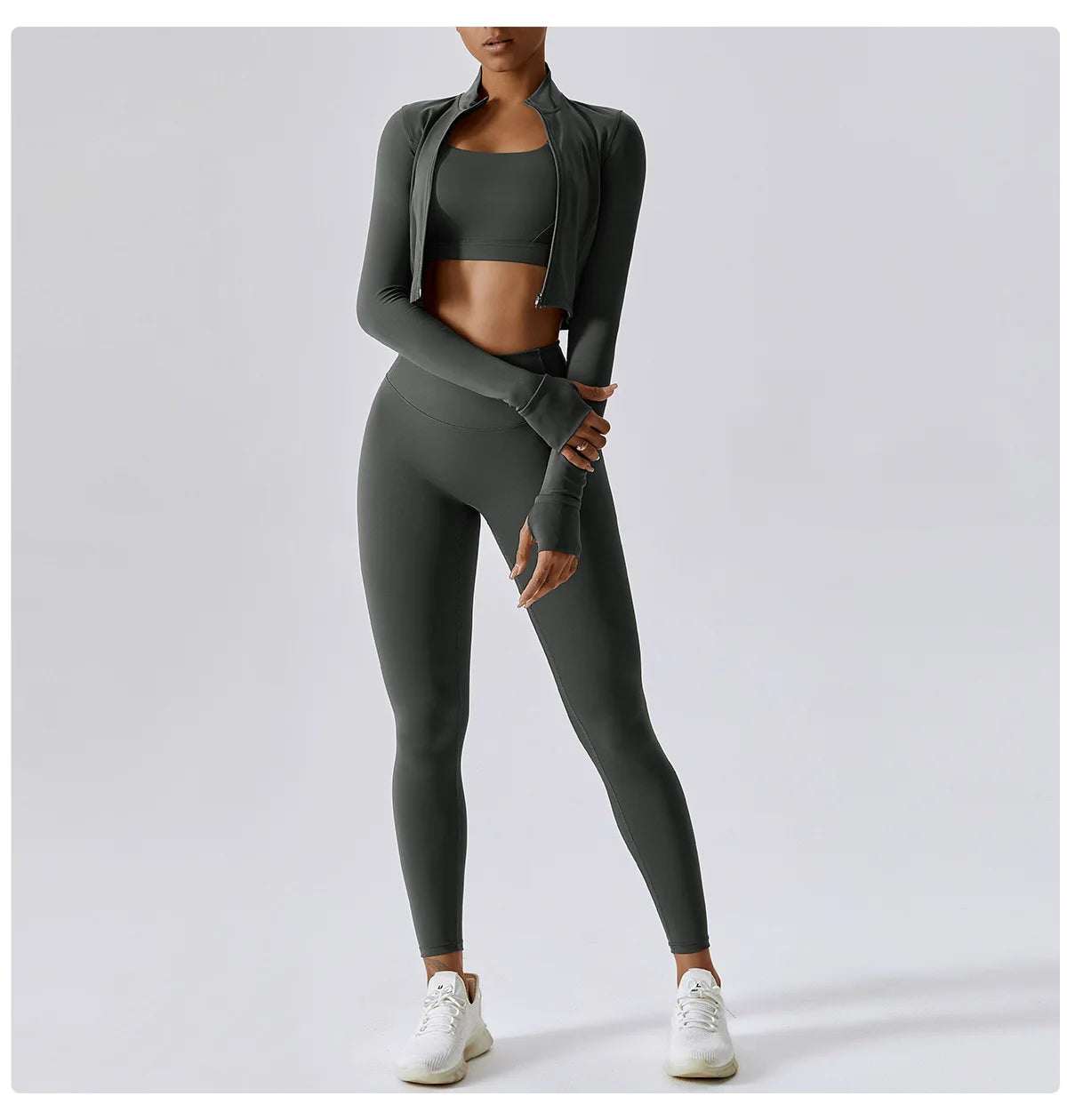 3PCS Yoga Set Gym Clothes 2 PCS Sportswear Women Yoga Suits Fitness Set women's Tracksuits Sports Jacket Long Sleeve Gym Legging