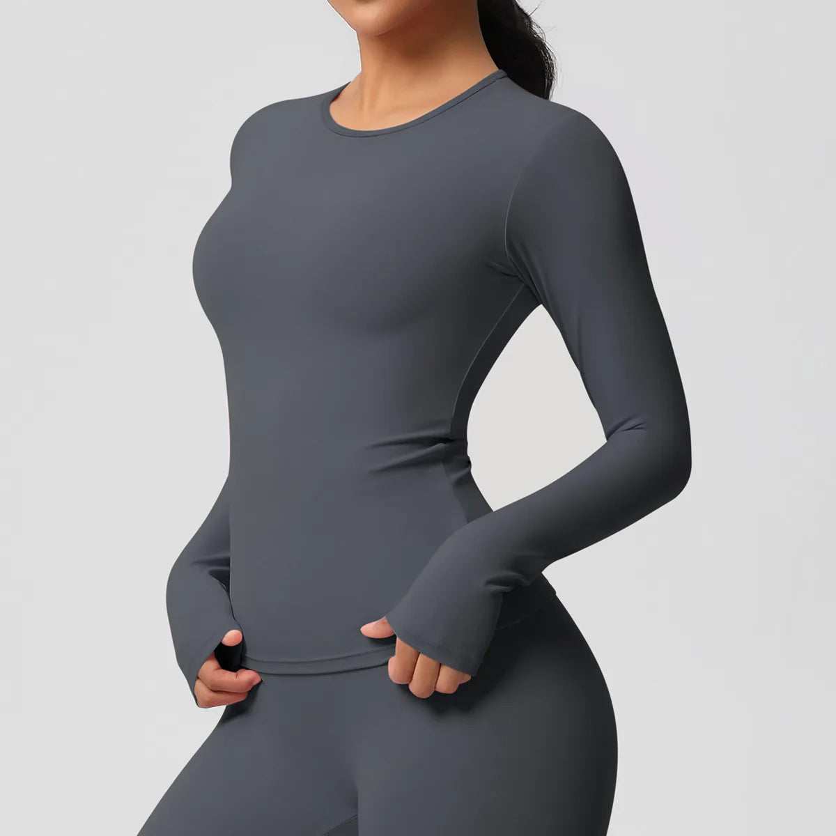 SWELTERING Women Yoga T-shirts Sports Top Long Sleeve Gym Workout Running Shirts Exposed Navel Quick Dry Fitness Gym Sport Wear