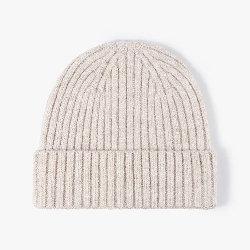 2025 New Versatile Unisex Beanie Plain Wool Thickened Earflap Anti-Static Warm Outdoor Daily Knit Hat