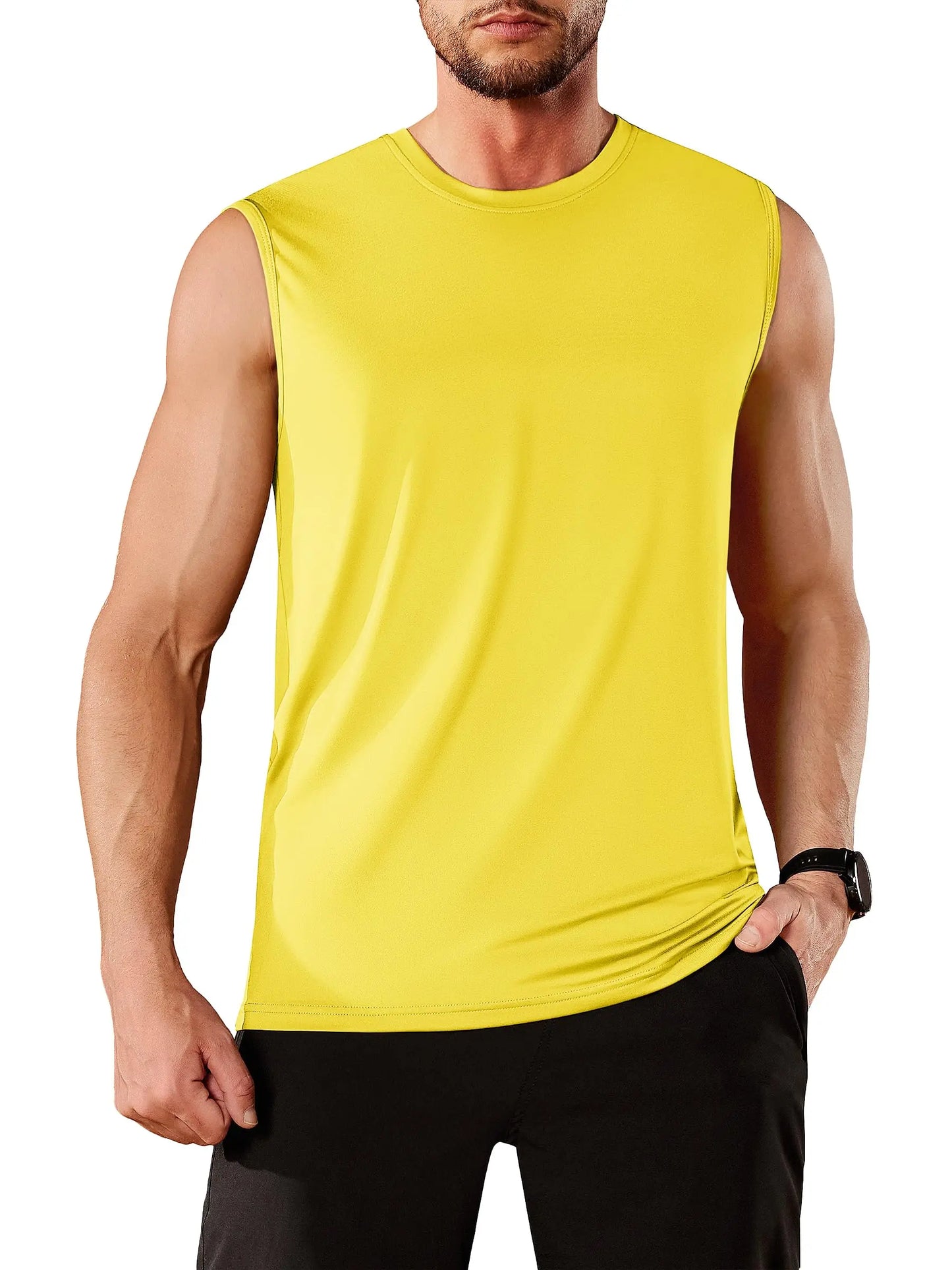 TACVASEN UPF 50+ TANK TOPS Quick Dry Sleeveless T-shirts Mens Summer Gym Fitness Running Tee Shirts Trainning tshirts Swimming
