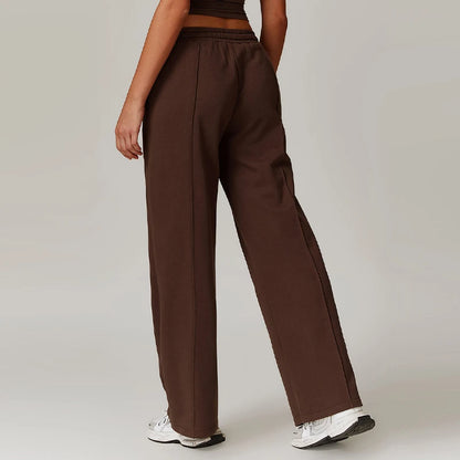 Hearuisavy Winter Pocket High Waist Jogger Sports Pants Female Fitness Gym Pants Casual Loose Sweatpants Wide Leg Trousers