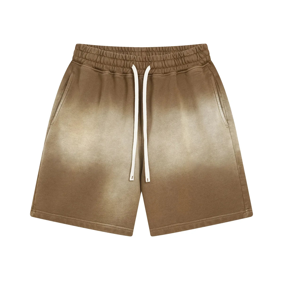 Customized LOGO Men's 2025 New 430G Heavy 100% Cotton Spray Dyeing Old Shorts Street Tide Washing Retro Loose Pants