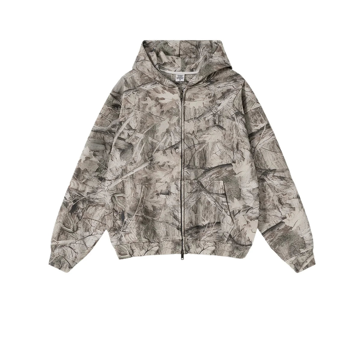 Custom LOGO men's new 340G heavy autumn and winter American camouflage fleece hooded sweatshirt jacket shorts set