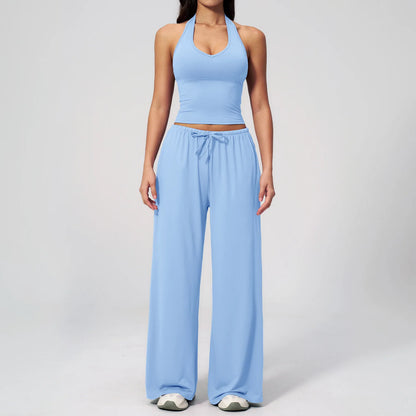 2/3PCS Fitness Suit Women Deep V Yoga Bra Flared pants Sports Suit Gym Tracksuits Female High Waist Bell Bottom Athletic Wear