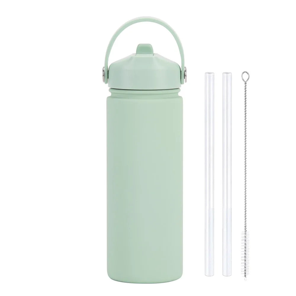 Insulated Water Bottle 500ml Custom Text/Logo - 304 Steel, 24H Cold, Office & Gym Essentials