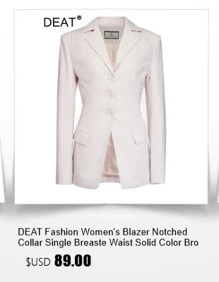 DEAT Fashion Women's Jackets Big Lapel Long Sleves Waist Retraction Zipper 3D Pockets Decoration Coats Spring 2025 New 7AB1819