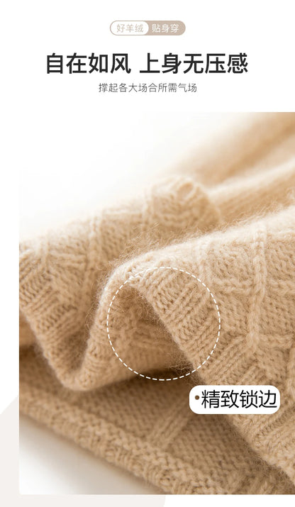 Thickened Outdoor Hat Autumn And Winter Men's And Women's Pullover 100%cashmere Hat With Groove Strip Casual And Warm Woolen Hat