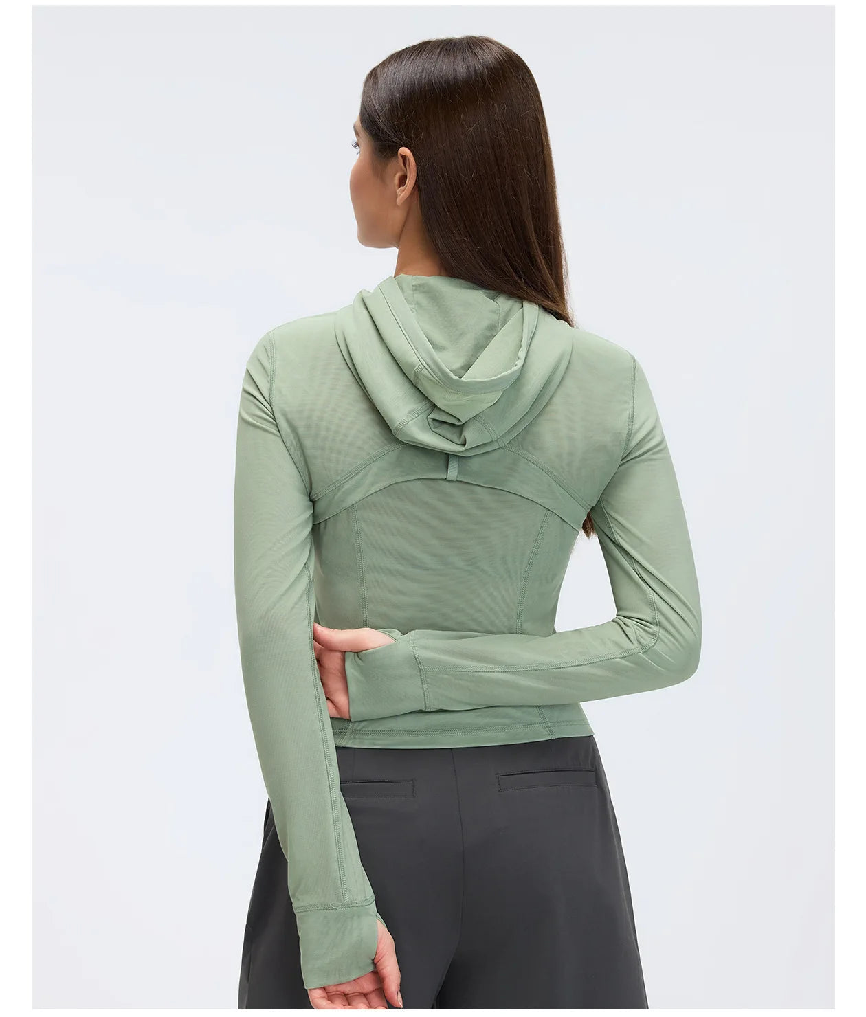 Custom LOGO Women's Spring Autumn Mesh Breathable Yoga Suit Sports Riding Quick Drying Running Fitness Belt Pocket Jacket Top