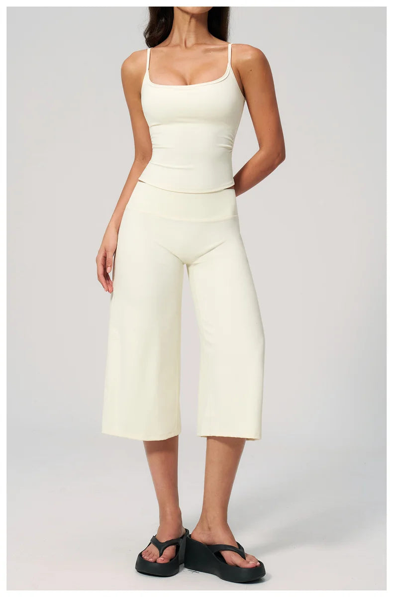 TRY TO BN Wide Leg Yoga Medium Pants Women Naked Feel High Waist Tummy Control Buttery Soft Gym Fitness Running Workout Bottoms