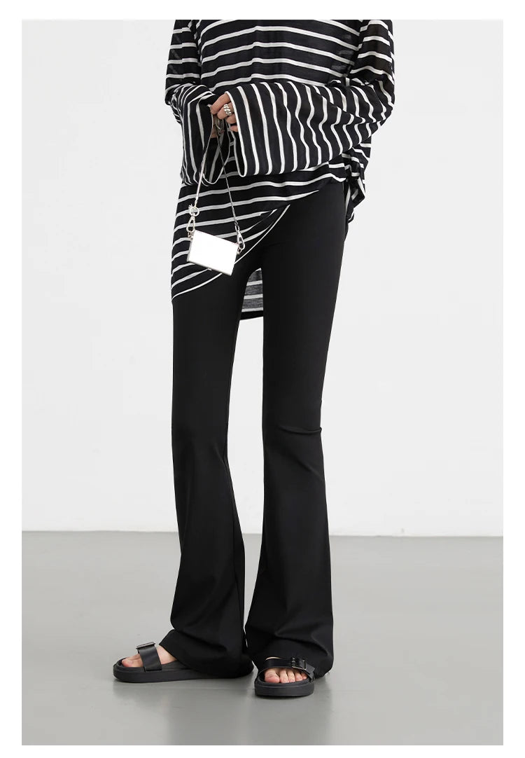 CHIC VEN Women Long Pants Slim New High Waisted Elastic Casual Pant Female Black Flared Trousers Yoga Clothing Autumn 2026