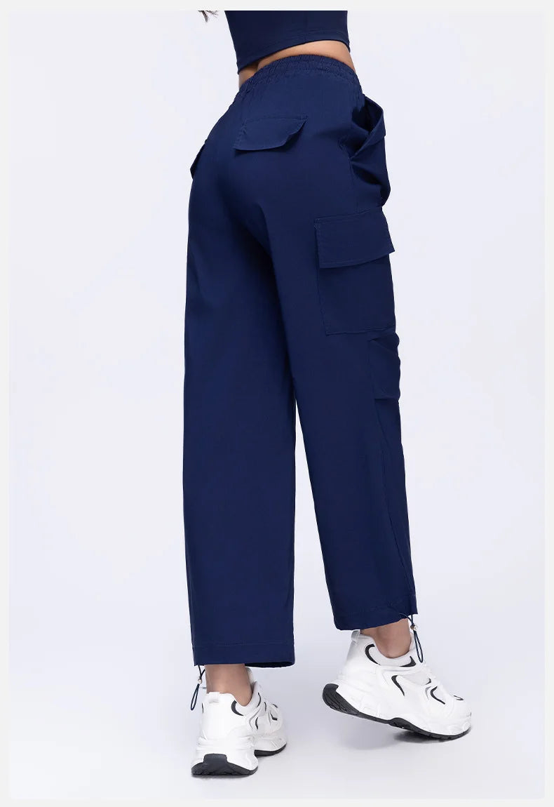 New Summer Outdoor Sports Women High Waisted Pants Straight Leg Casual Pants Gym Slimming Sweatpants Outdoor Sports RunningPants