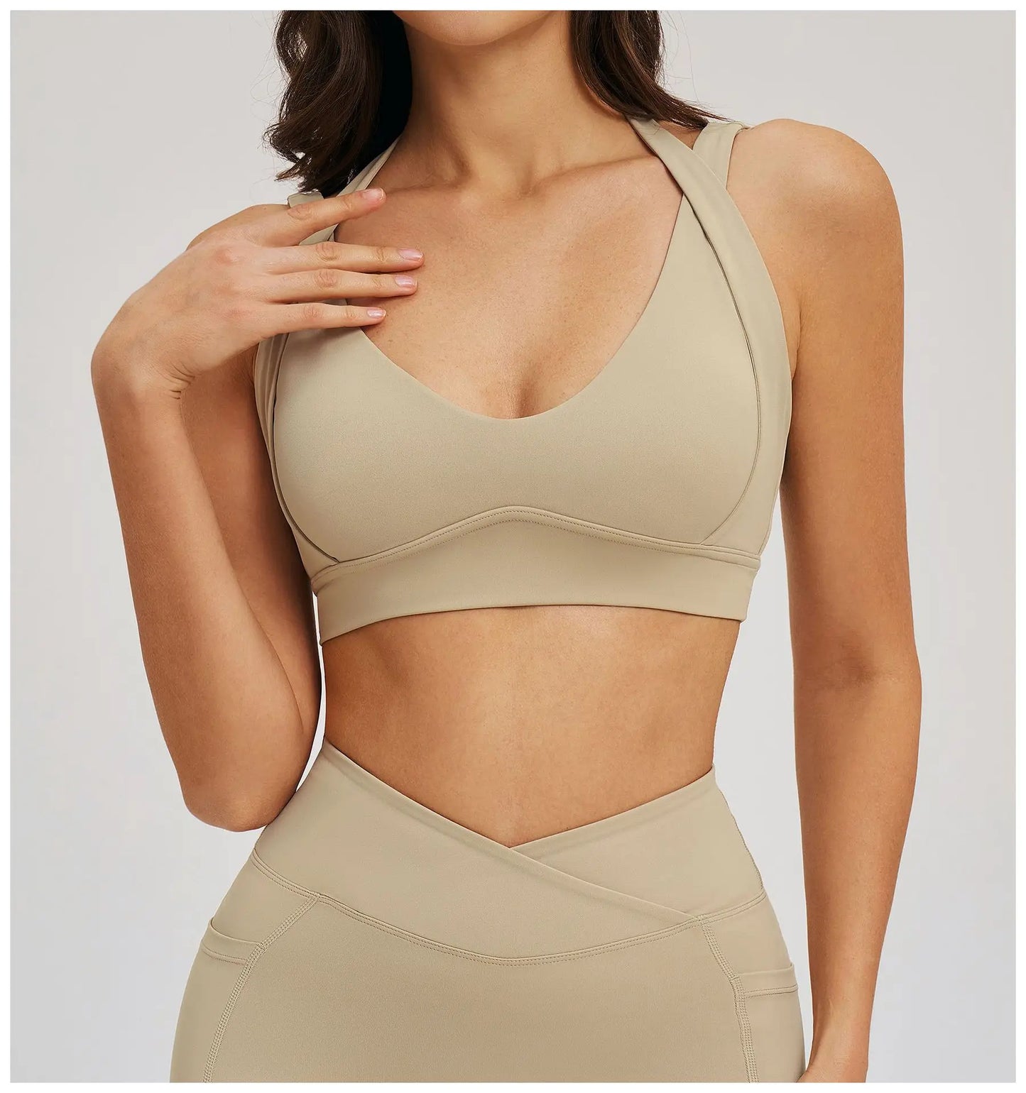 Solid Color Yoga Bra Women Sexy Gym Workout Crop Top Shockproof Sports Underwear Female Beautiful Back Sports Bra Fitness Top