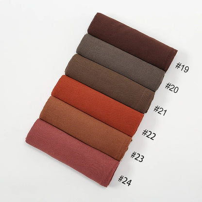 New Arrival Crinkle Rayon Hijab Women Muslim Scarf Shawls Solid Headscarf Wraps Big Size Plain Islamic Turban Headbands Foulard