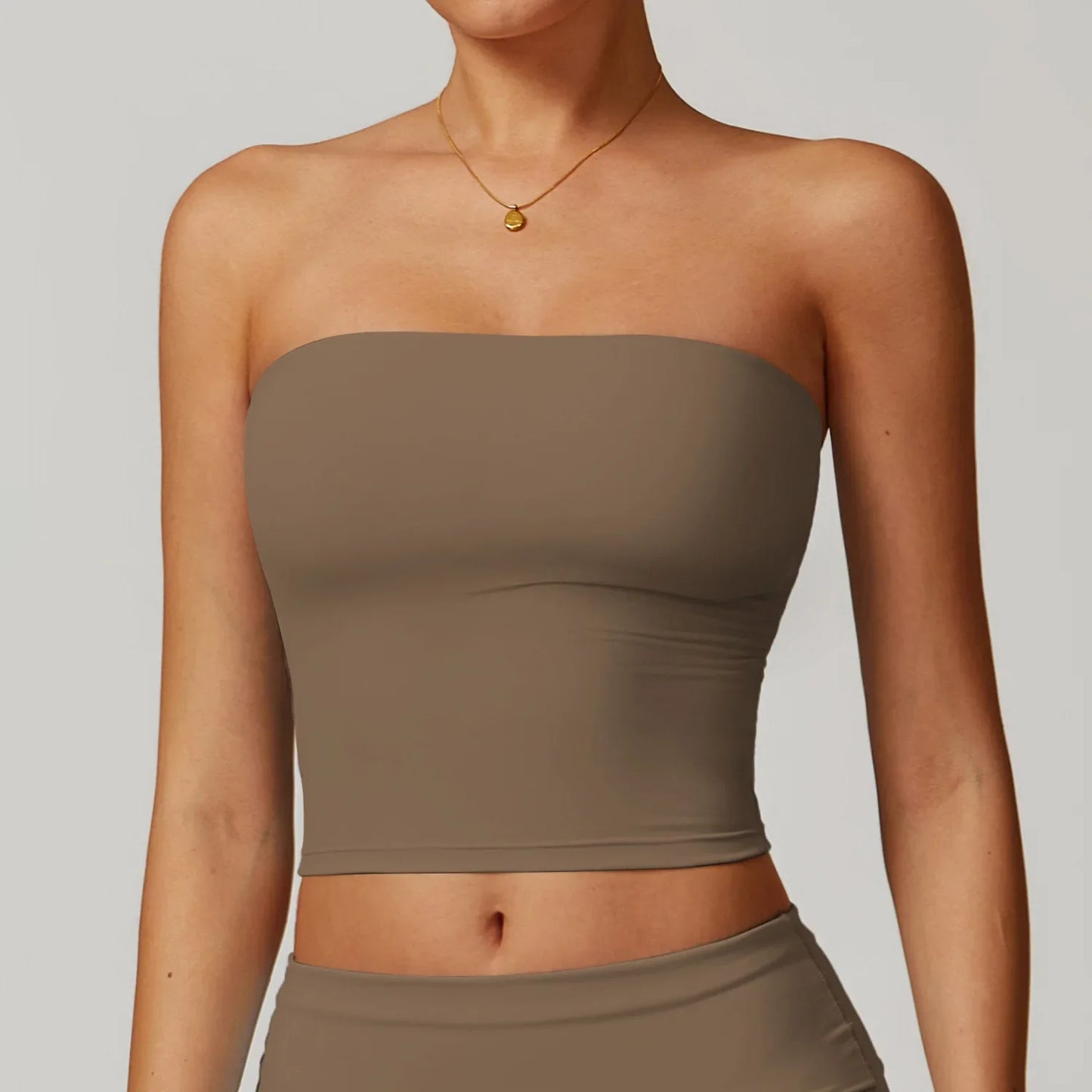 Custom LOGO Women's Strapless Tube Top Sexy Back Sports Underwear Women's Shockproof Quick-Drying Fitness Yoga Top