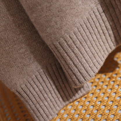 CHICUU Women's 100% Wool Sweater Pants Set Thick Mock Neck Pullover Wide Leg Pants Autumn Winter Warm Casual Wool Knitwear Suit