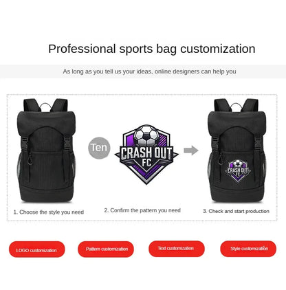 Large Capacity Basketball Backpack custom logo waterproof Training Bag Sports Basketball print photo Soccer Bags travel backpack