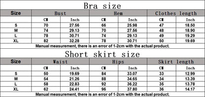 Women Tracksuit 2PCS Yoga Set Sexy Sport Bra High Waist Yoga Short Skirt Gym Clothes Fitness Sleeveless Workout Suit Sporstwear