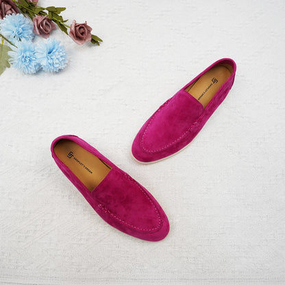 Luxury leather, designer women's loafers, women's flat walking shoes, women's comfortable casual shoes, summer shoes, casual 44