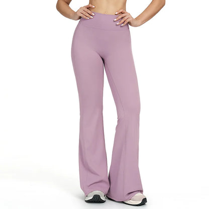 Customized LOGO women's yoga trousers high waist pleated leggings outdoor running sports fitness trousers