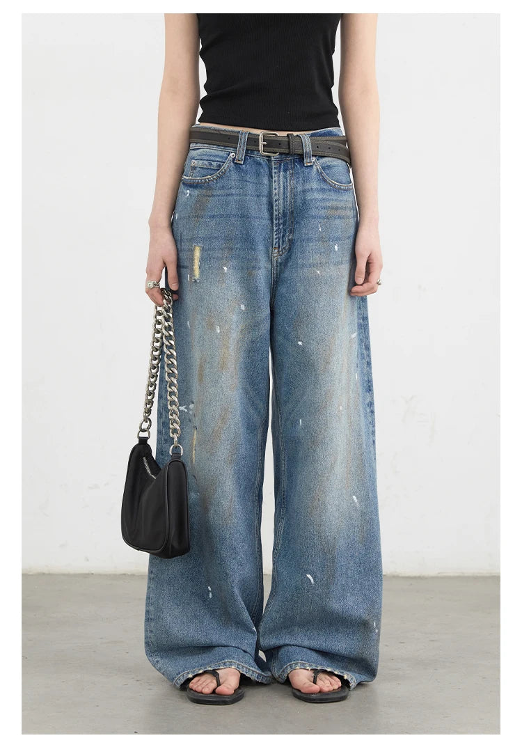 CHIC VEN Women Jeans Loose Casual New Retro High Waisted Straight Leg Wide Leg Denim Pants Female Trousers Summer 2025
