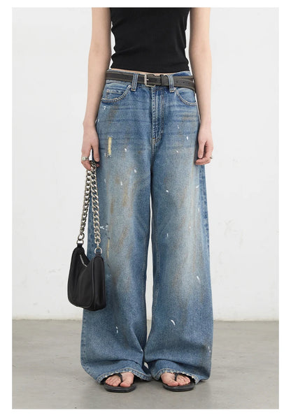 CHIC VEN Women Jeans Loose Casual New Retro High Waisted Straight Leg Wide Leg Denim Pants Female Trousers Summer 2025