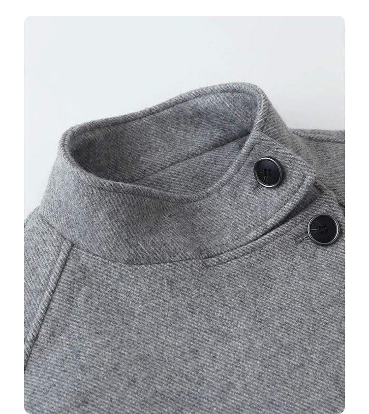 CHIC VEN Women Korean Coat Loose Casual Woolen Single-sided Detachable Collar Female Overcoat Ladies Jacket Autumn Winter 2025