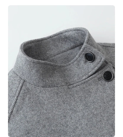 CHIC VEN Women Korean Coat Loose Casual Woolen Single-sided Detachable Collar Female Overcoat Ladies Jacket Autumn Winter 2025