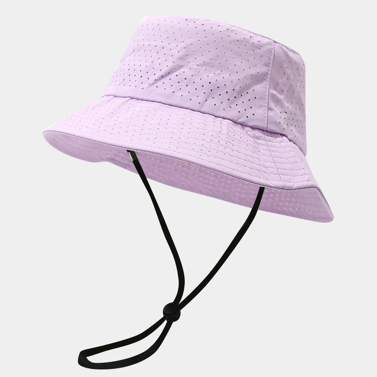 Summer Sun Hat Men Women Quick-Drying Mesh Panama Outdoor Flat Top Bucket Hat Mesh Breathable Fisherman Capwith Windproof Rope