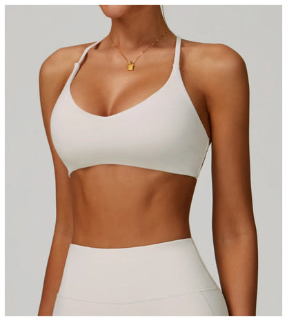 Women Cross Back Sports Underwear Breathable Yoga Bra Shockproof Fitness Top Gym Workout Underwear Female Sports Yoga Crop Top