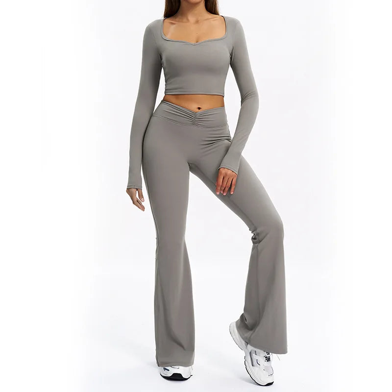 SWELTERING 2PCS Yoga Set Fitness Gym Tracksuit Sportswear Women Workout Outfits High Waist Leggings Sports Bra Athletic Wear