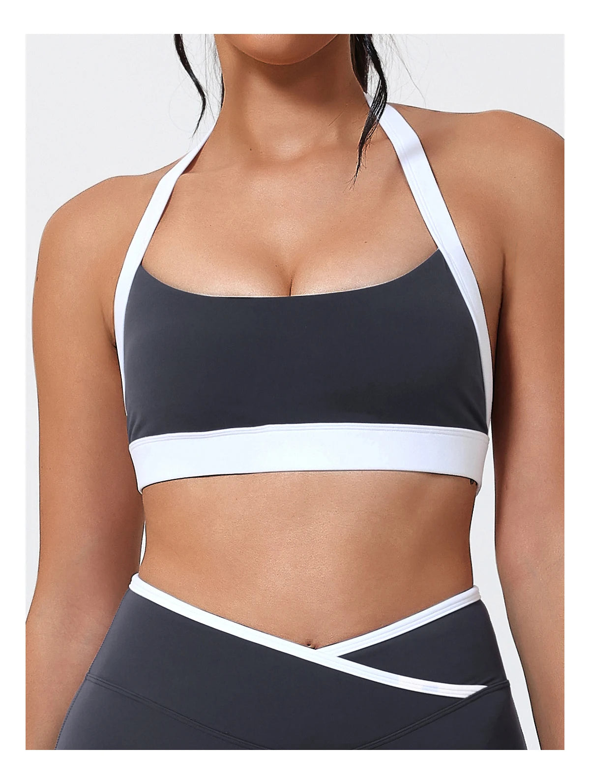 Ctenkevet Women's Color Clash Crop Top Quick-Dry Gym Bra Female Sleeveless Backless Sports Underwear for Outdoor Running CropTop