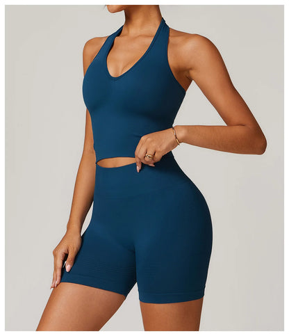 Sexy Seamless Sports Bras Halter Yoga Bra Women Fitness Gym Top Shockproof Running Workout Fast Dry Underwear Female Yoga Vest