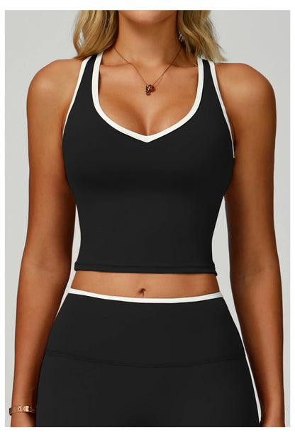 Color Block Sport Bra Yoga Vest Women high strength Tight Top Comprehensive Training Gym Workout Yoga Underwear With Chest Pad