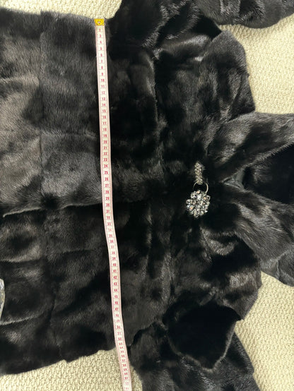 YOLANFAIRY Real Fur Coat Women Winter High Quality Mink Fur Jackets for Women Mid-length Natural Fur Coats Black Mink Jacket